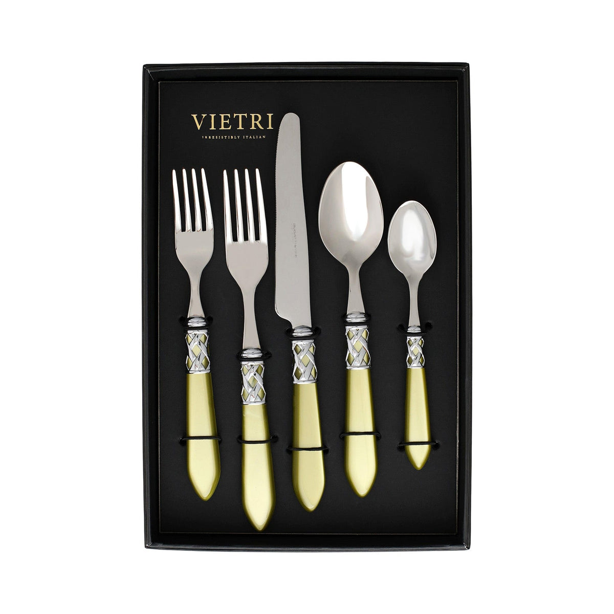 Aladdin Brilliant Chartreuse Five-Piece Place Setting - Set of 4