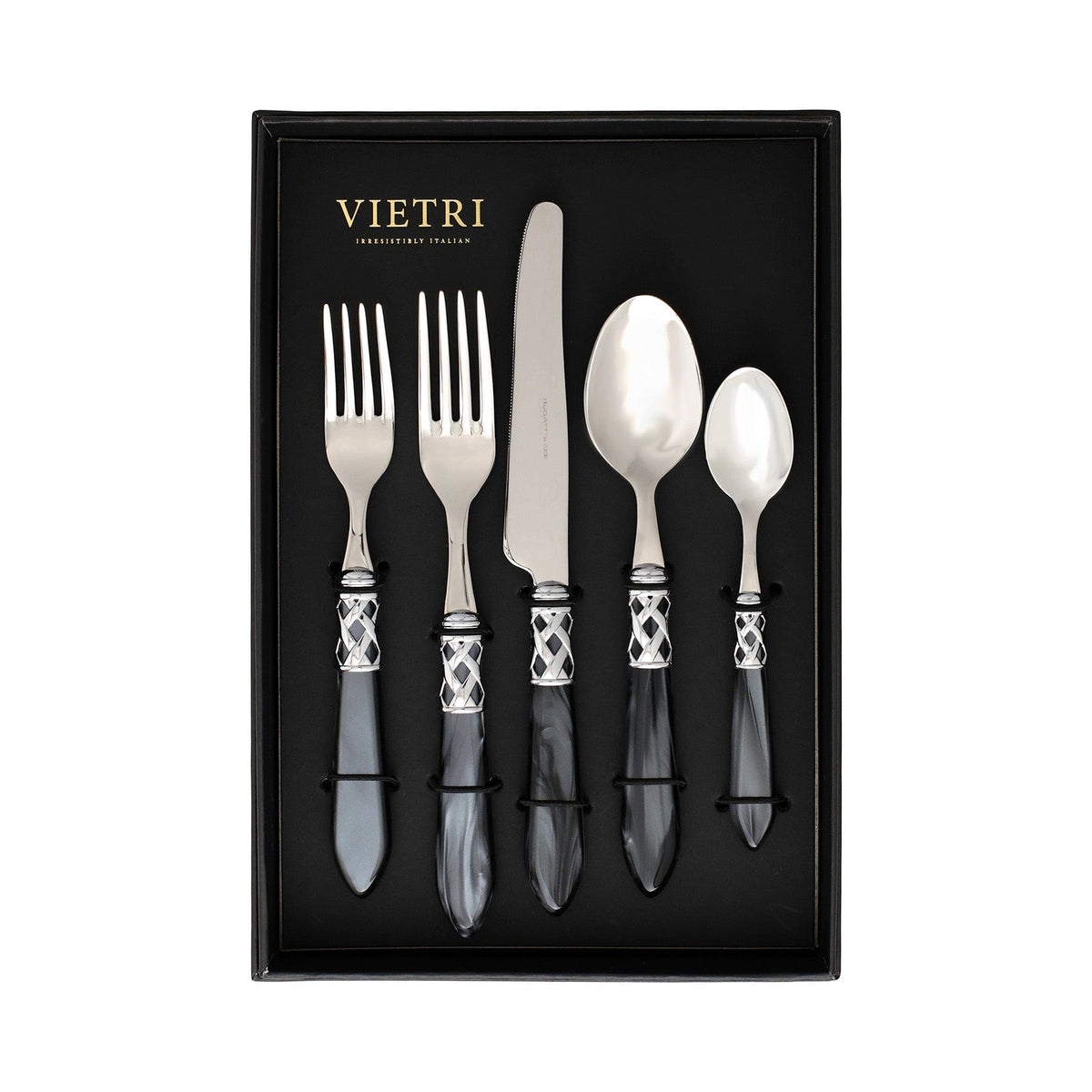 Aladdin Antique Charcoal Five-Piece Place Setting - Set of 4