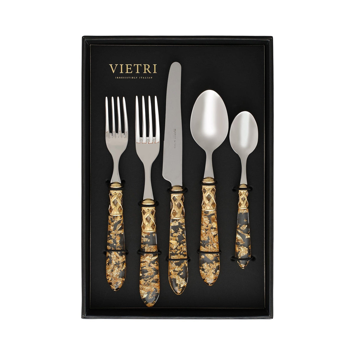 Aladdin Brilliant Gold Fleck Five-Piece Place Setting - Set of 4