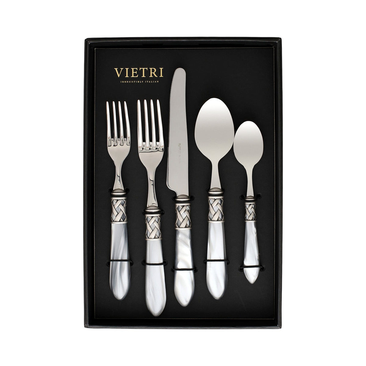 Aladdin Antique Light Gray Five-Piece Place Setting - Set of 4