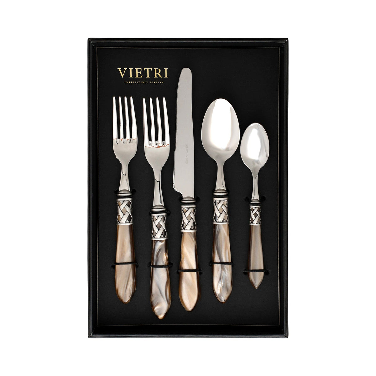 Aladdin Antique Taupe Five-Piece Place Setting - Set of 4