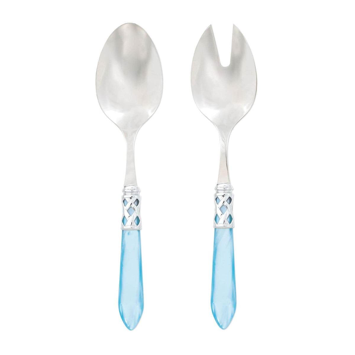 Aladdin Brilliant Light Blue Salad Server Set by VIETRI