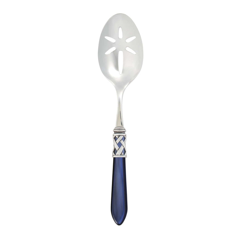Aladdin Antique Blue Slotted Serving Spoon by VIETRI