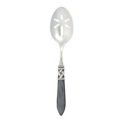 Aladdin Antique Charcoal Slotted Serving Spoon by VIETRI