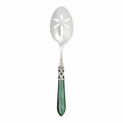 Aladdin Antique Green Slotted Serving Spoon by VIETRI