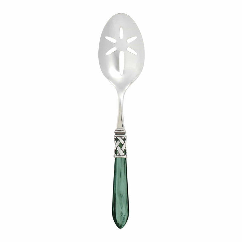 Aladdin Antique Green Slotted Serving Spoon by VIETRI