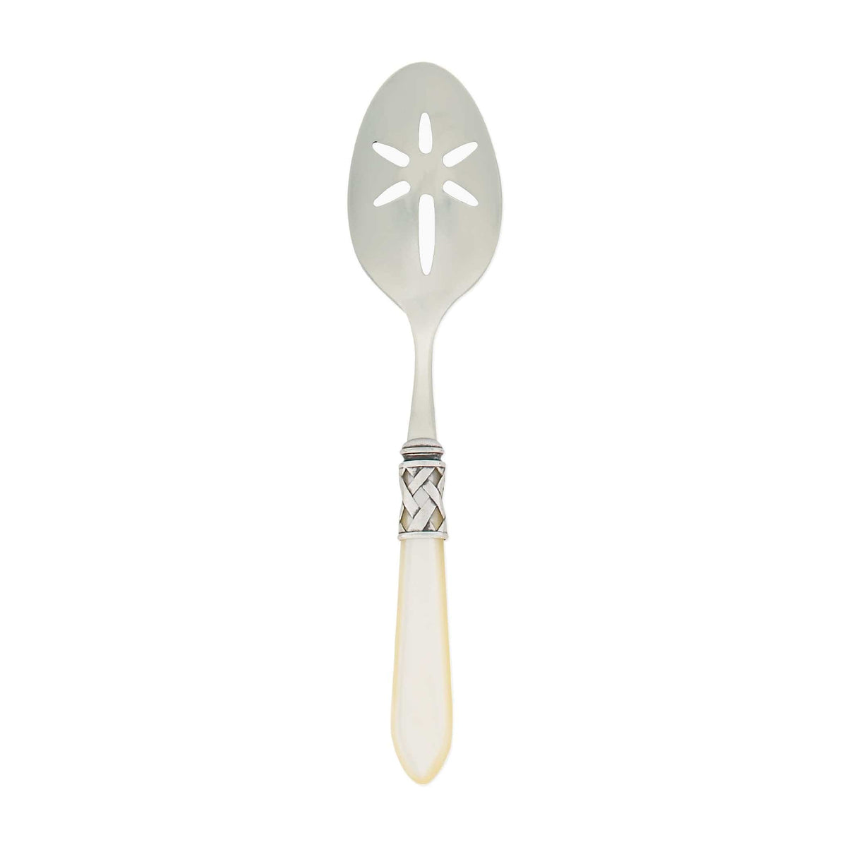 Aladdin Antique Ivory Slotted Serving Spoon by VIETRI