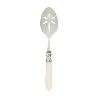 Aladdin Antique Ivory Slotted Serving Spoon by VIETRI