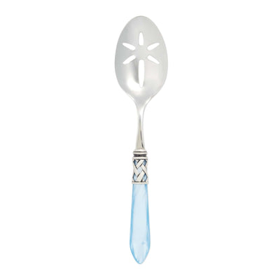 Aladdin Antique Light Blue Slotted Serving Spoon by VIETRI