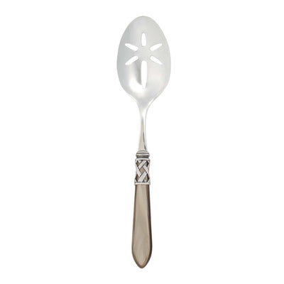 Aladdin Antique Taupe Slotted Serving Spoon by VIETRI