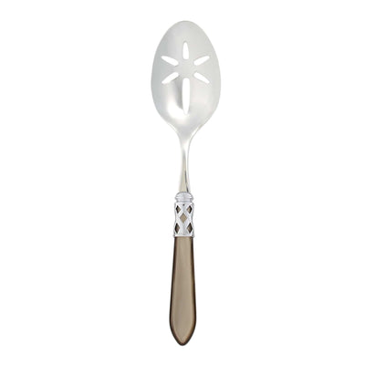 Aladdin Brilliant Taupe Slotted Serving Spoon by VIETRI