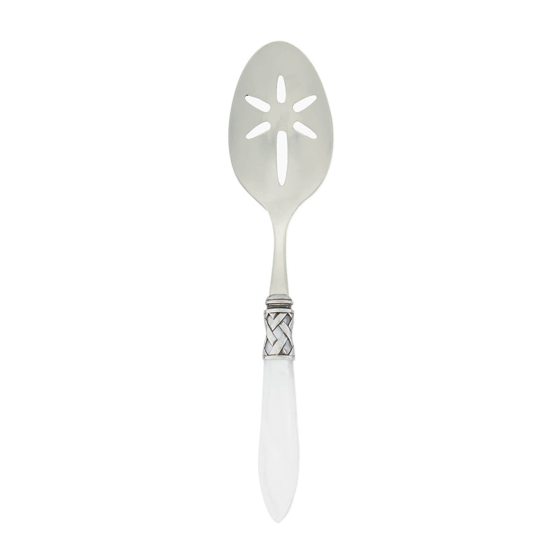 Aladdin Antique White Slotted Serving Spoon by VIETRI