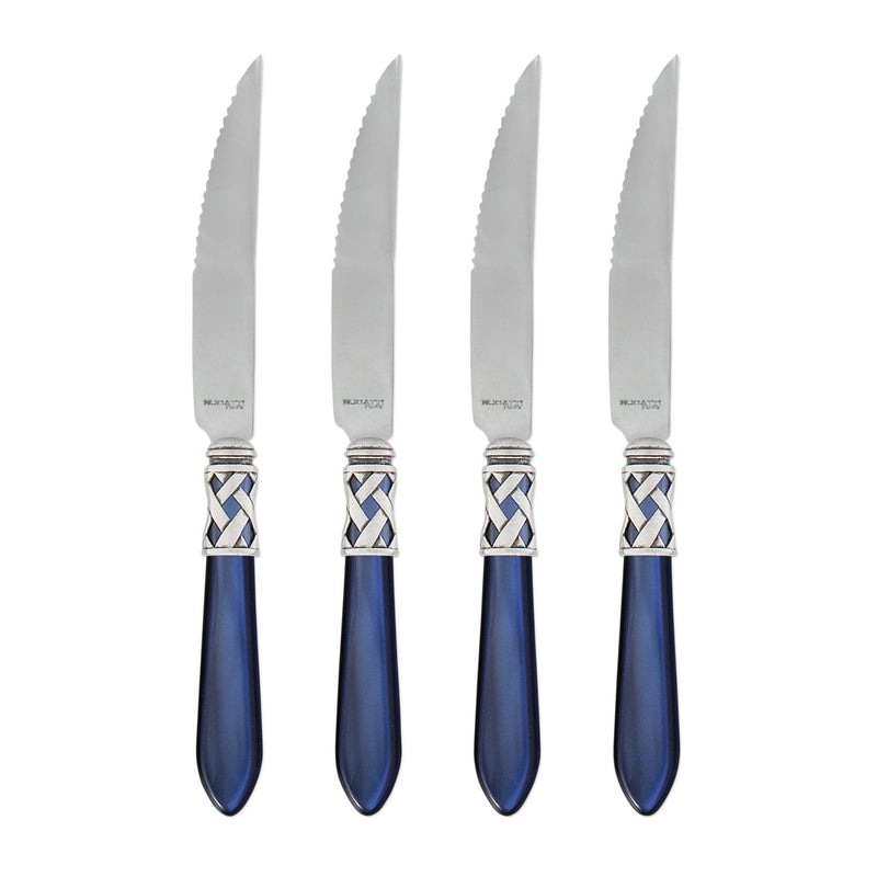 Aladdin Antique Blue Steak Knives by VIETRI