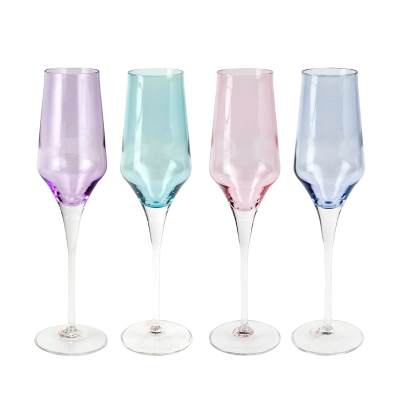 Vietri Contessa Assorted Champagne Glasses - Set of 4