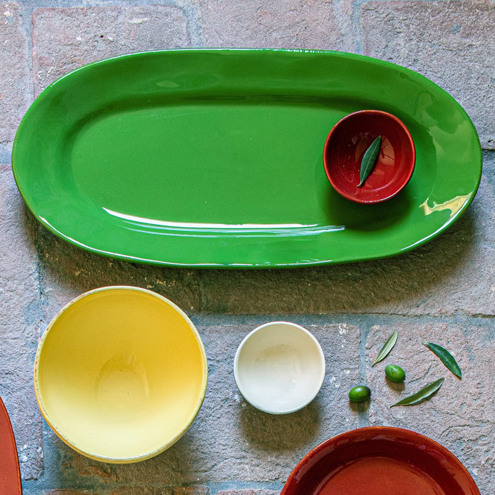 Cucina Fresca Sage Narrow Oval Platter