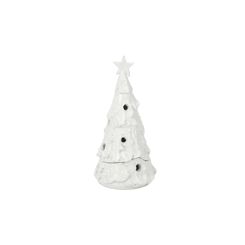Foresta White Small Flocked Tree with Star