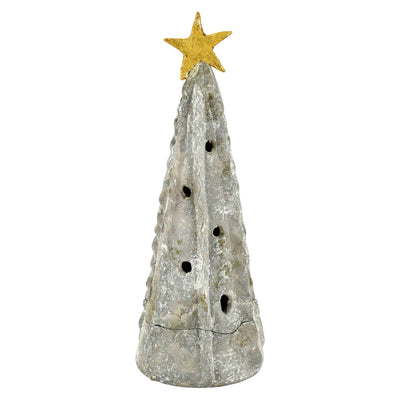 Foresta Gray Large Tree with Ribbon & Gold Star