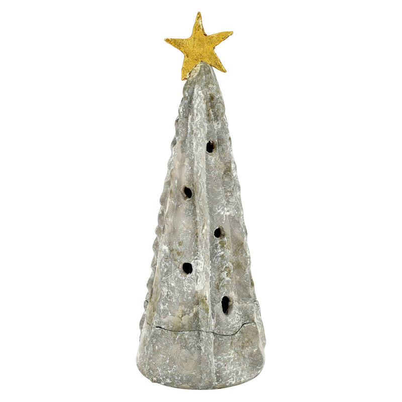 Foresta Gray Large Tree with Ribbon & Gold Star