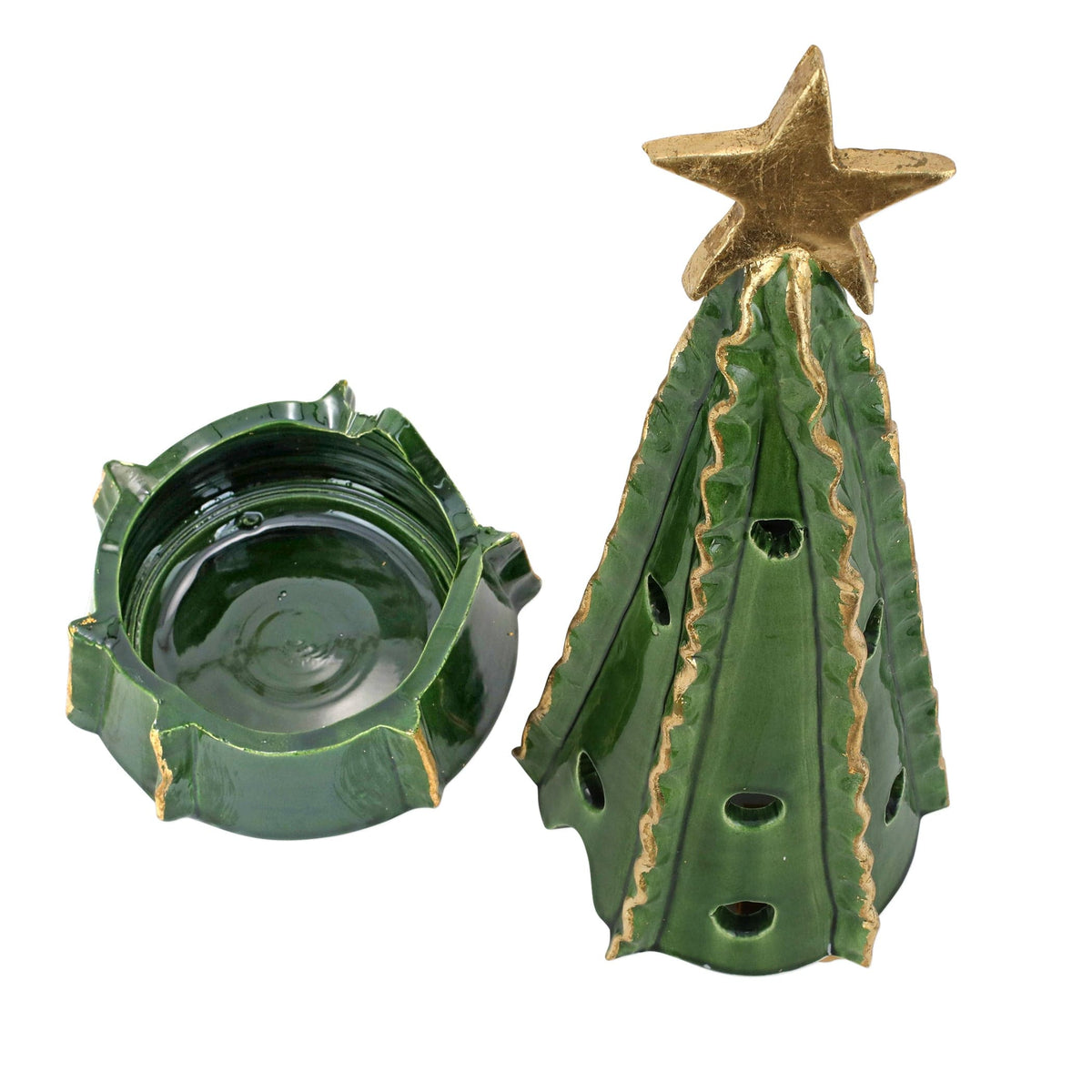 Foresta Green Large Tree with Ribbon & Gold Star
