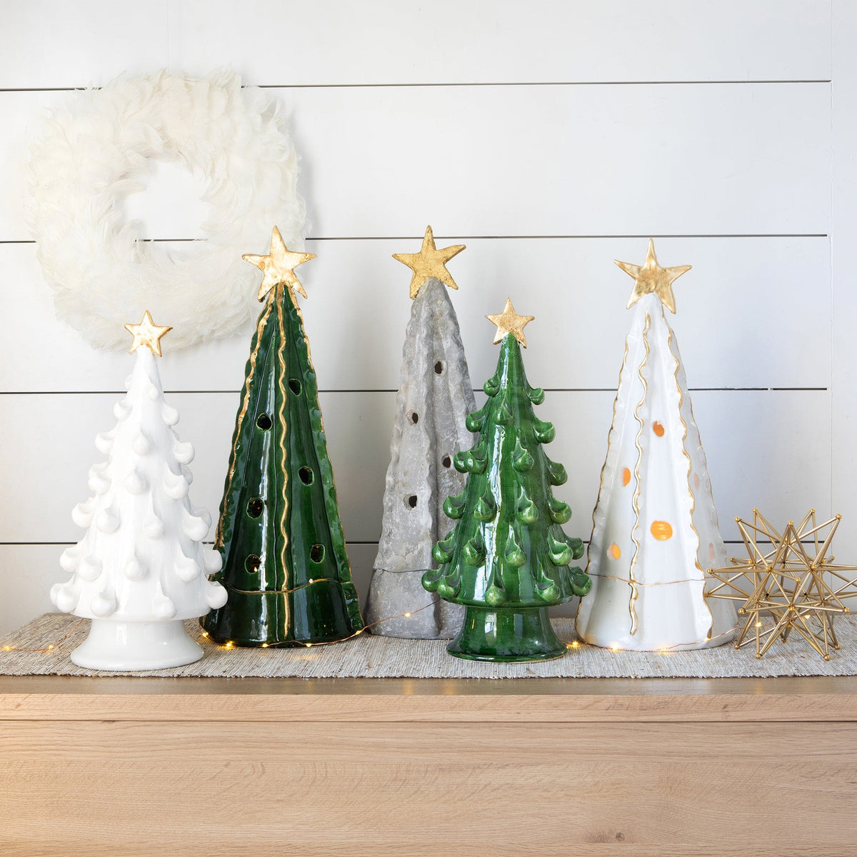 Foresta Green Large Tree with Ribbon & Gold Star