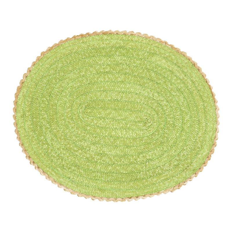 Florentine Straw Accessories Light Green Oval Placemats - Set of 4