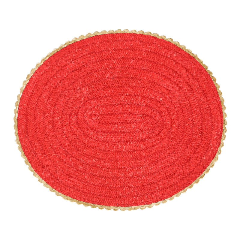 Florentine Straw Accessories Red Oval Placemats - Set of 4