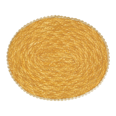 Florentine Straw Accessories Yellow Oval Placemats - Set of 4