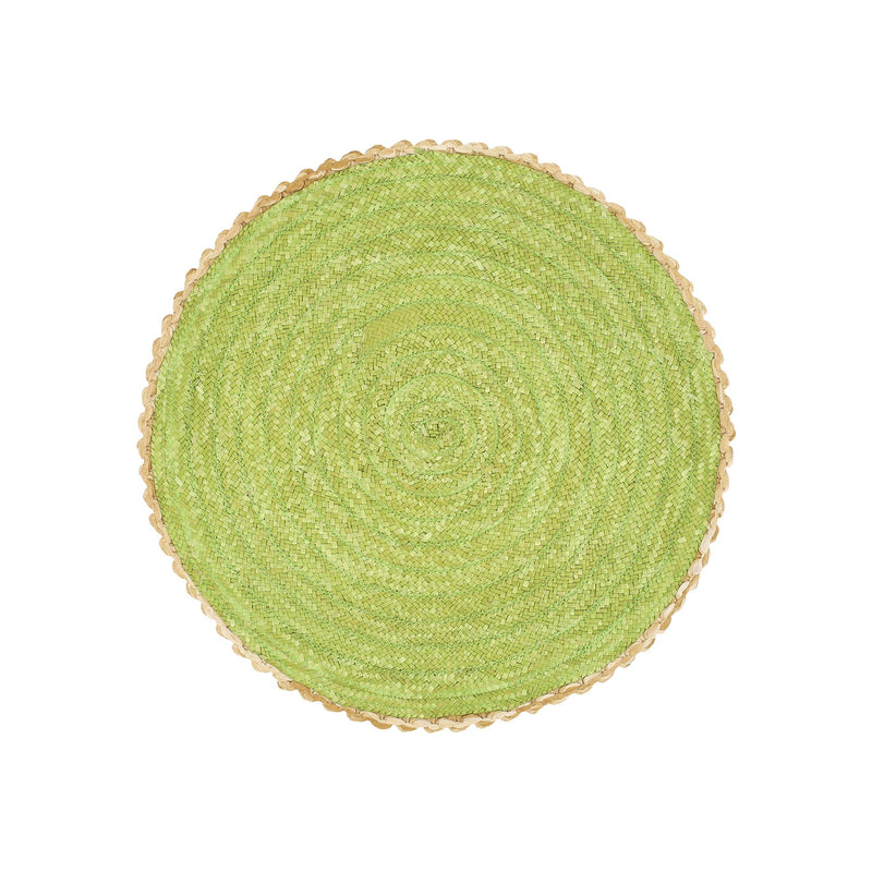Florentine Straw Accessories Light Green Round Placemats - Set of 4
