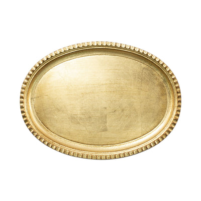 Florentine Wooden Accessories Gold Small Oval Tray by VIETRI