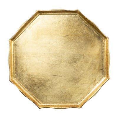 Florentine Wooden Accessories Gold Octagonal Tray by VIETRI