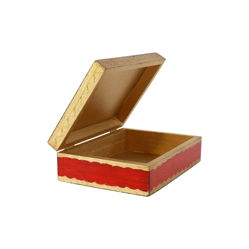 Florentine Wooden Accessories Red & Gold Box