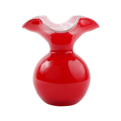 Hibiscus Glass Red Small Fluted Vase by VIETRI
