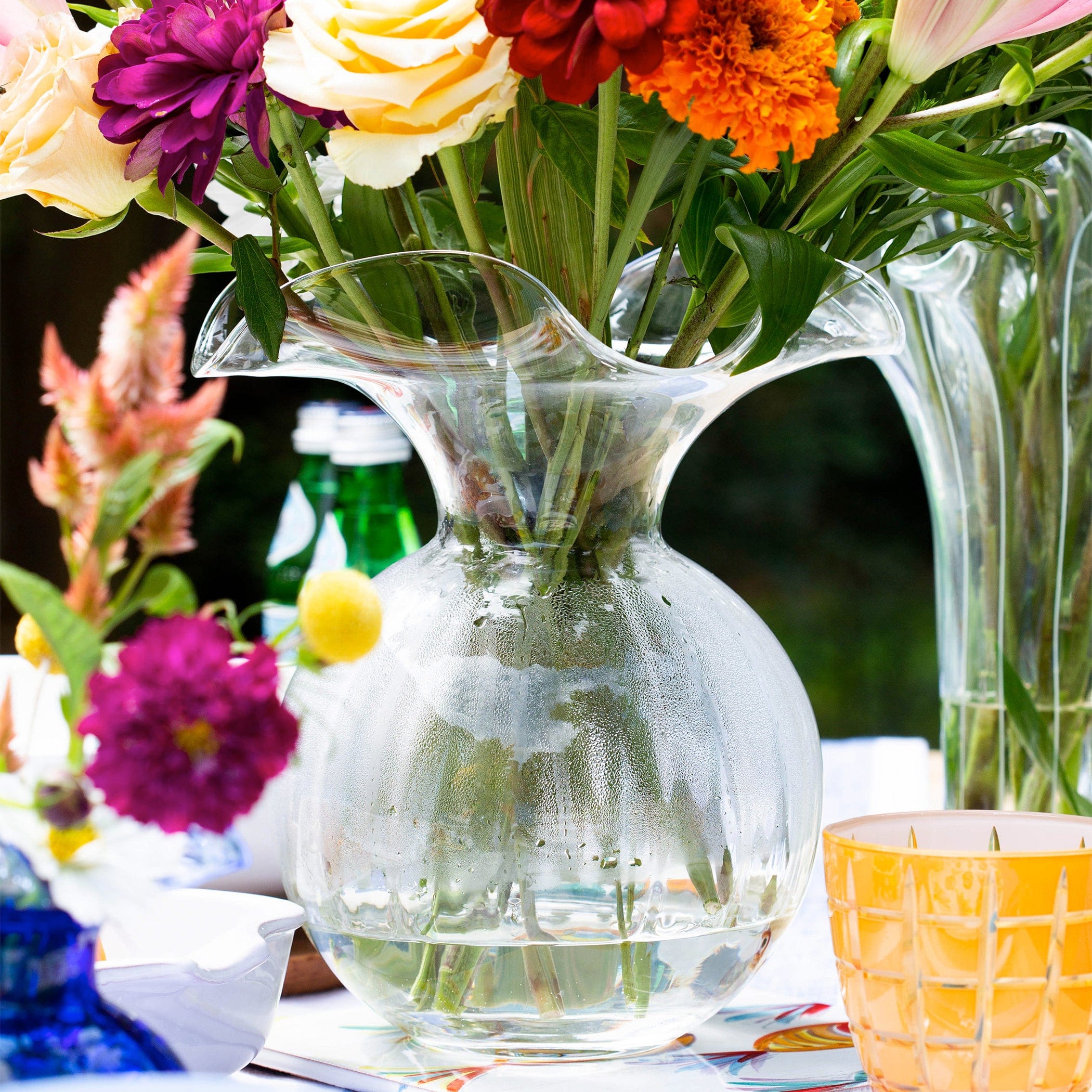 Hibiscus Fluted Glass Vase (Handmade in Italy) | VIETRI