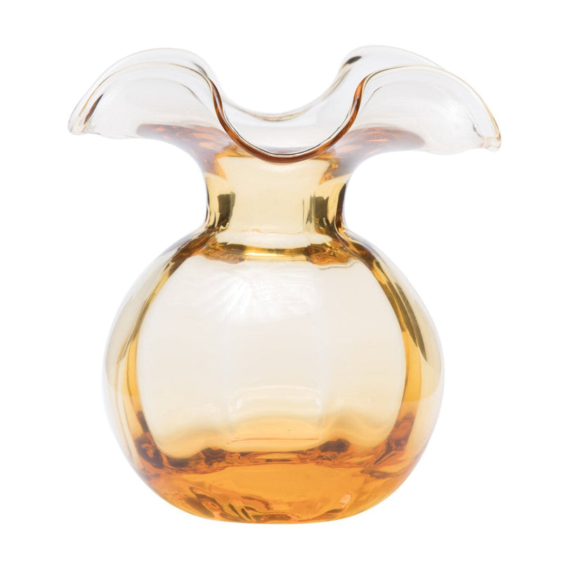 Hibiscus Glass Amber Medium Fluted Vase