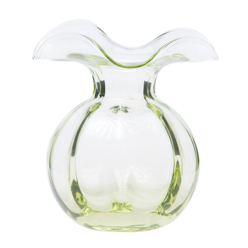 Hibiscus Glass Green Medium Fluted Vase