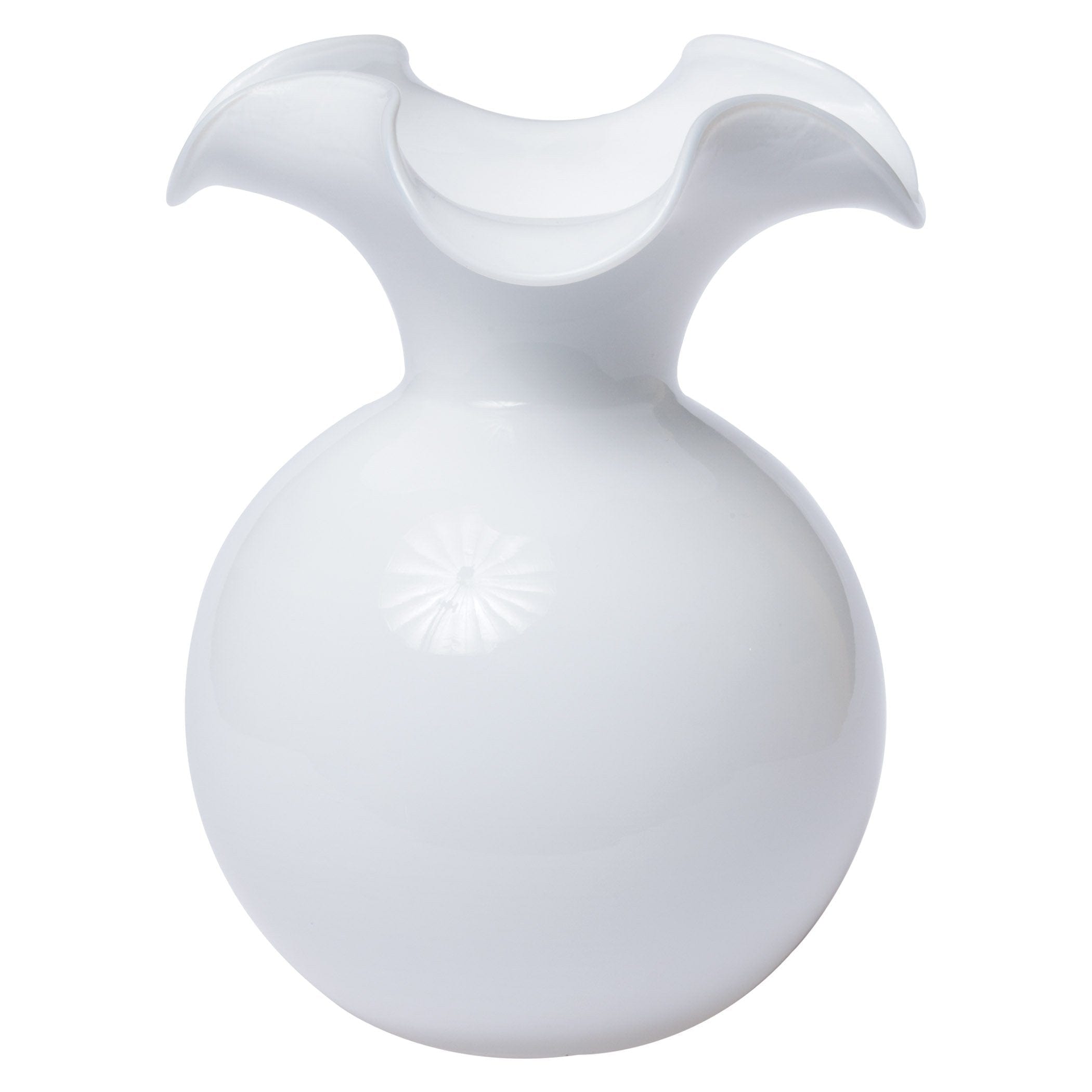 Hibiscus Glass White Large Fluted Vase – VIETRI