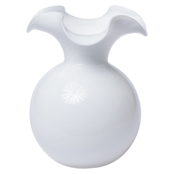 Hibiscus Glass White Large Fluted Vase – VIETRI