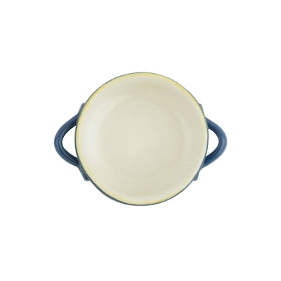 Italian Bakers Blue Small Handled Round Baker by VIETRI