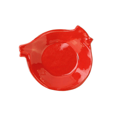 Lastra Holiday Figural Red Bird Canape Plate by VIETRI