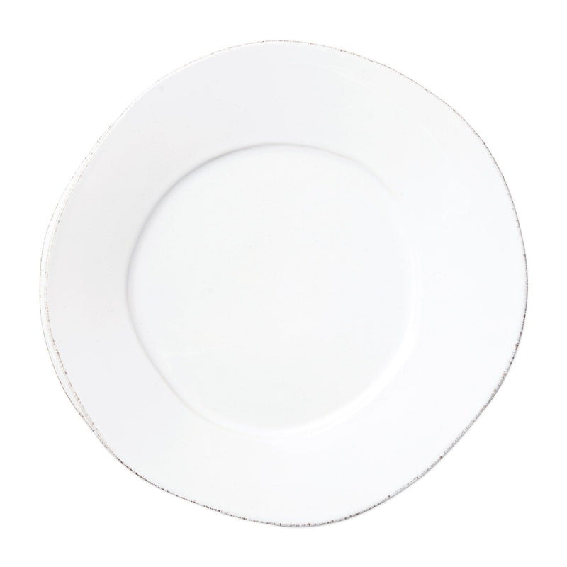 Lastra White Dinner Plate by VIETRI