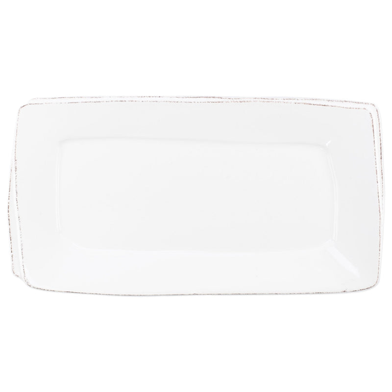Lastra White Rectangular Platter by VIETRI