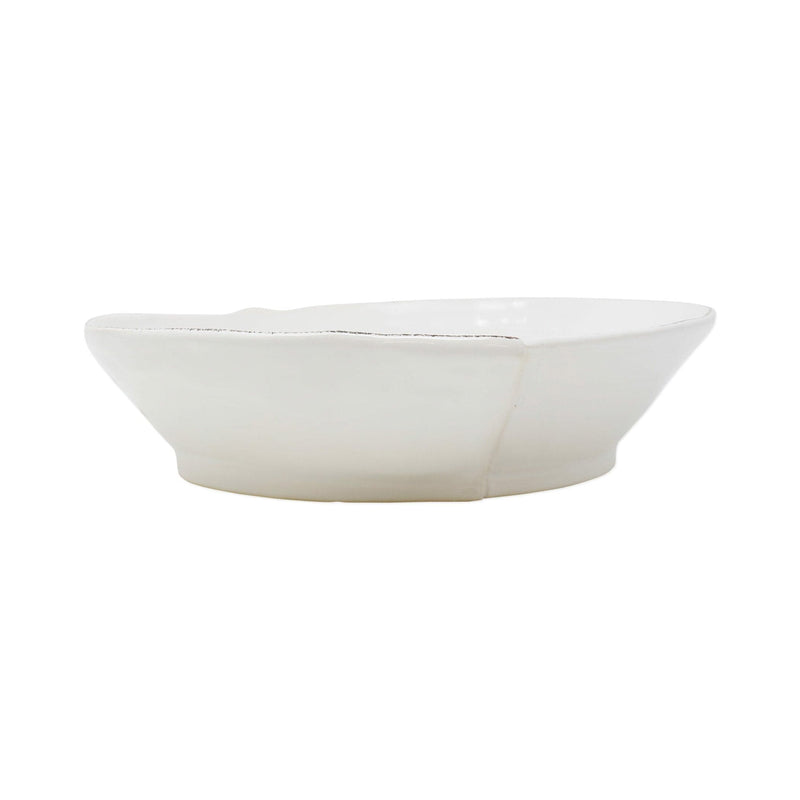 Lastra White Medium Shallow Serving Bowl by VIETRI