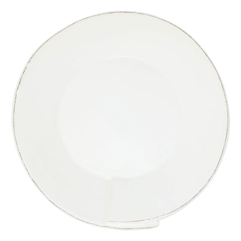 Lastra White Large Shallow Serving Bowl by VIETRI