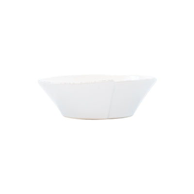 Lastra White Small Oval Bowl by VIETRI