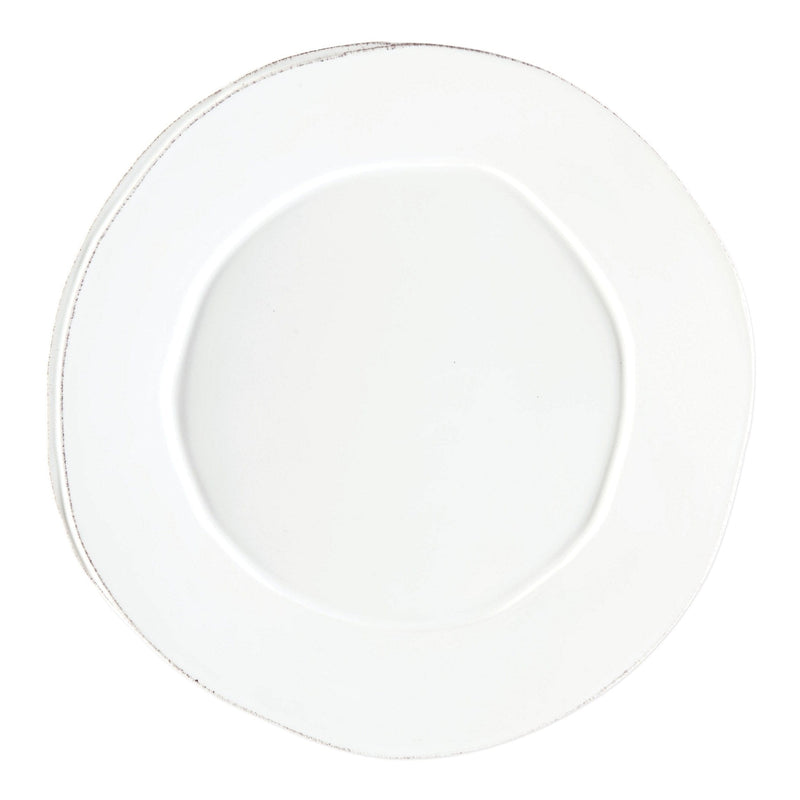 Lastra White Round Platter by VIETRI