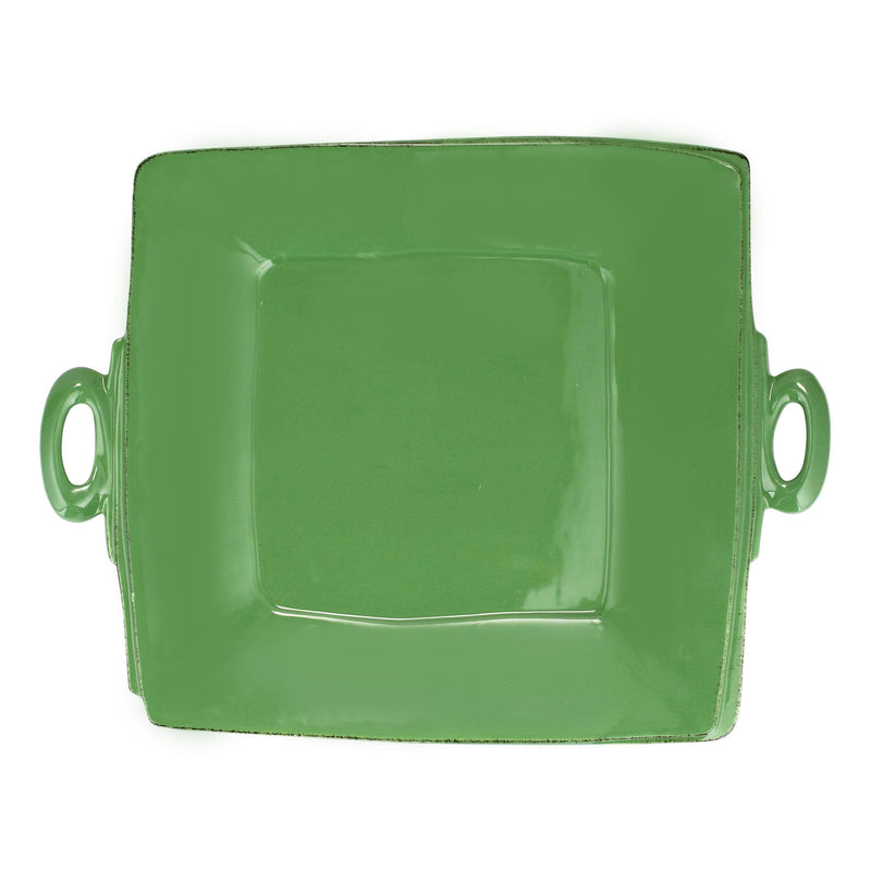 Lastra Green Handled Square Platter