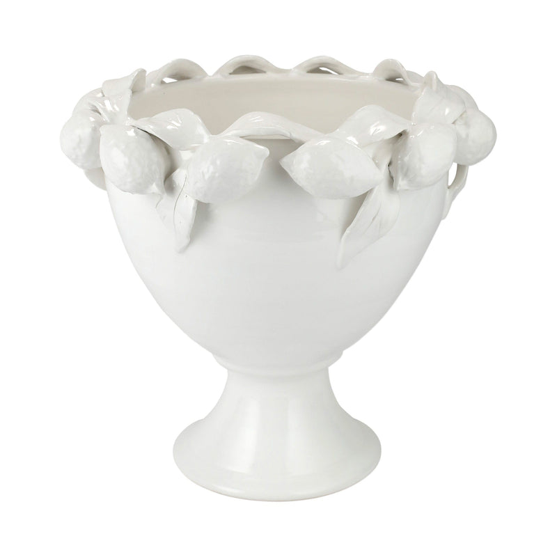 Limoni White Figural Footed Cachepot