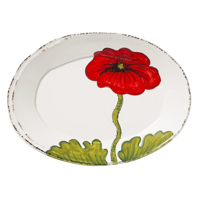 Lastra Poppy Small Oval Platter by VIETRI