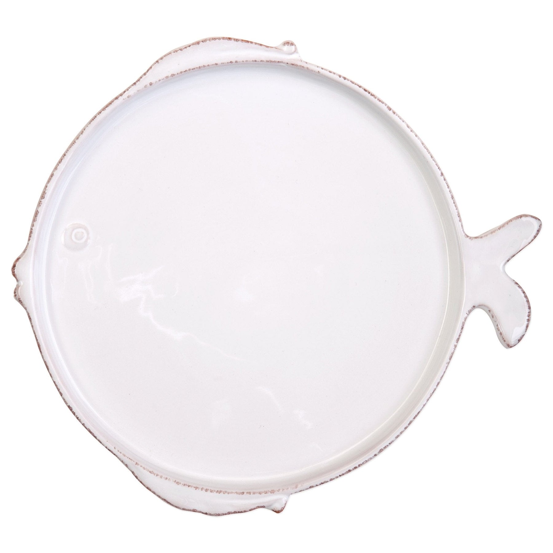 Melamine Lastra Fish White Dinner Plate VIETRI