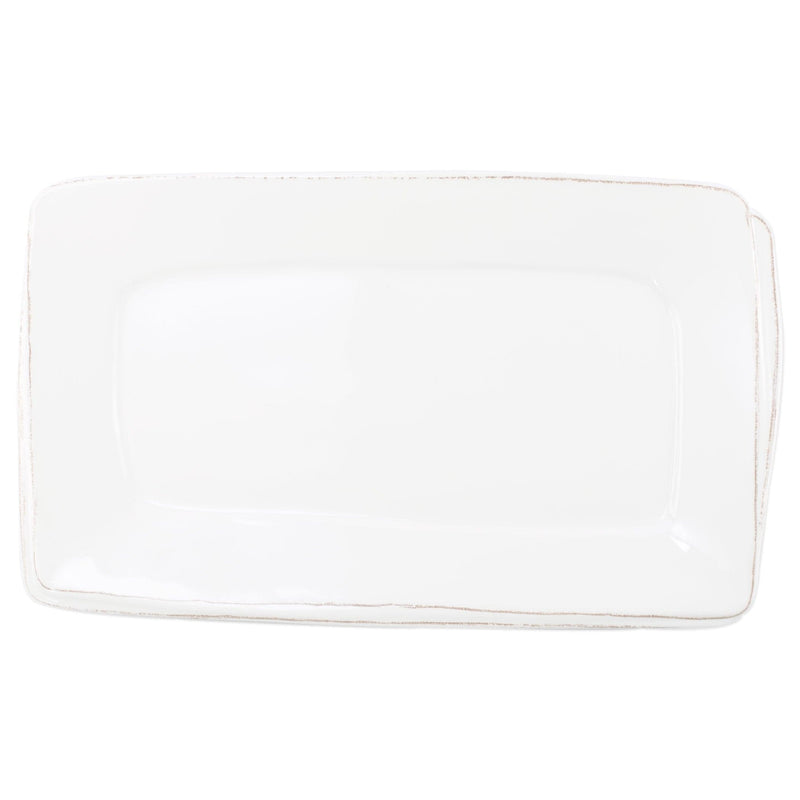 Melamine Lastra White Rectangular Platter by VIETRI